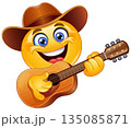 Cowboy Emoticon Playing Guitar 135085871