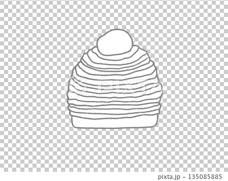モンブランの手描きイラスト　線画 135085885