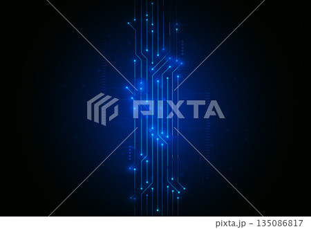 Abstract futuristic electronic circuit board technology and network connection background. Vector illustration 135086817
