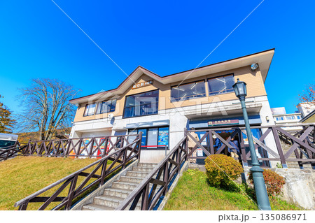 栃木県　日光市　秋の中禅寺湖（船の駅中禅寺） 135086971