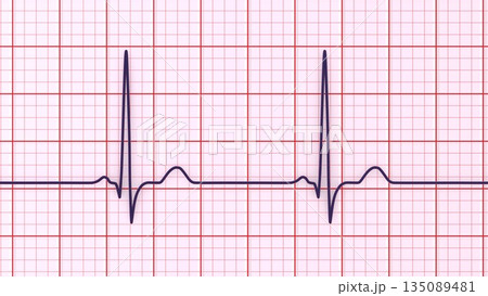Normal ECG, 3D illustration 135089481