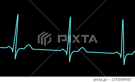 Normal ECG, 3D illustration 135089487