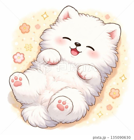 寝ているサモエド 135090630