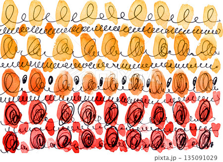 水彩で描いたドット柄26107pix7 135091029