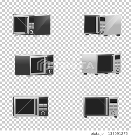 3D illustration of a simple microwave oven 3D illustration of a simple microwave oven 135091276
