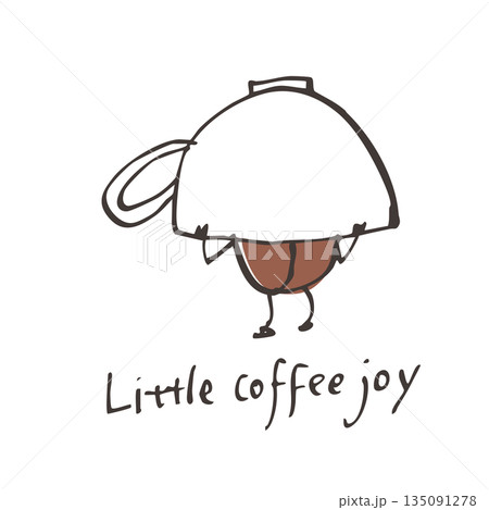 ゆるい手描きのコーヒー豆キャラクター ベクター 2 ゆるい手描きのコーヒー豆キャラクター ベクター 2 135091278