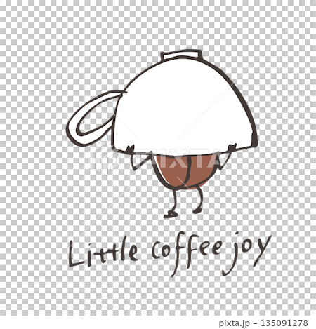 Loose hand-drawn coffee bean character vector 2 135091278