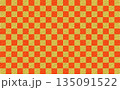 市松模様テクスチャ・背景素材（赤金） 135091522