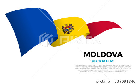Flag of Moldova. Moldovan and East European Culture. Flag of Moldova. Moldovan and East European Culture. Shining flag with realistic shadows waving in three layers. The elegant curves and realistic Flag of Moldova. Moldovan and East European Culture. Flag of Moldova. Moldovan and East European Culture. Shining flag with realistic shadows waving in three layers. The elegant curves and realistic 135091846