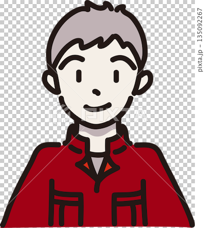 作業服を着た男性のイラスト 赤色の制服 作業服を着た男性のイラスト 赤色の制服 135092267