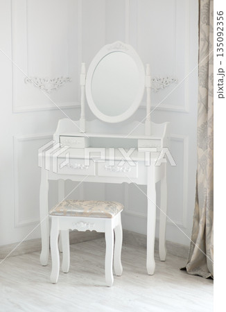 Boudoir table make up table with mirror. 135092356