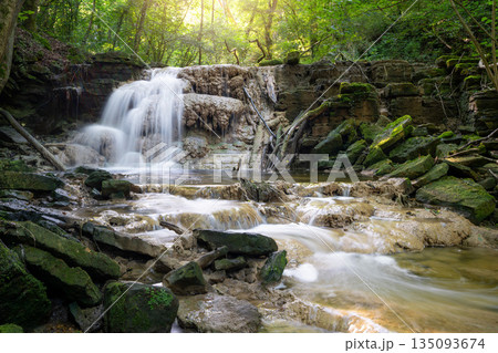 Landscape image with small creek, Eifel, Germany Landscape image with small creek, Eifel, Germany 135093674