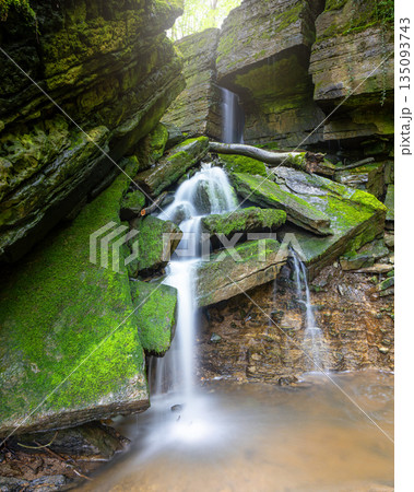 Landscape image with small creek, Eifel, Germany 135093743