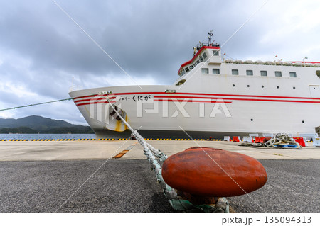 港に停泊する白いフェリー 135094313
