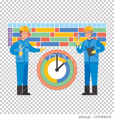 交代勤務と作業員 交代勤務と作業員 135094616