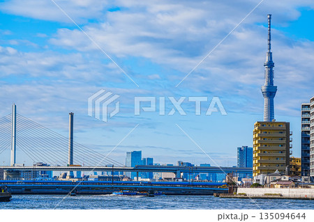 中川から望むスカイツリー 中川から望むスカイツリー 135094644