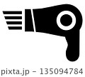 ドライヤーのアイコン 黒 135094784