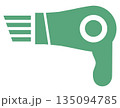 ドライヤーのアイコン 緑 135094785