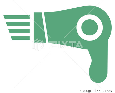 ドライヤーのアイコン 緑 ドライヤーのアイコン 緑 135094785