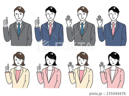 ビジネスマンの男女イラストセット 135094876