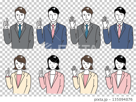 ビジネスマンの男女イラストセット 135094876