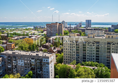 View of roofs of urban highrise buildings View of roofs of urban highrise buildings 135095387