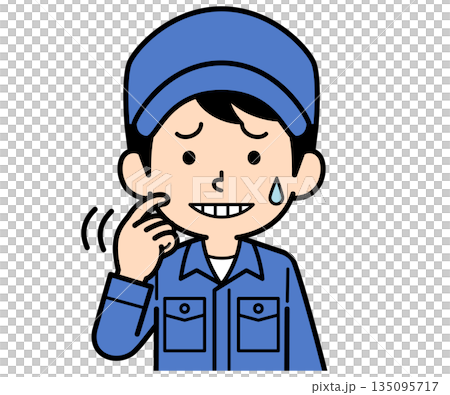 動揺するシンプルな作業員の男性 135095717