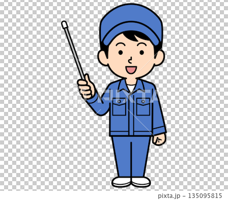 A simple worker man holding a pointer 135095815