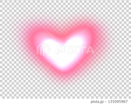 発光するピンクのハートのイラスト(光・透過PNG) 発光するピンクのハートのイラスト(光・透過PNG) 135095967