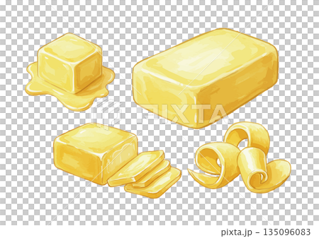水彩風バターイラスト 水彩風バターイラスト 135096083