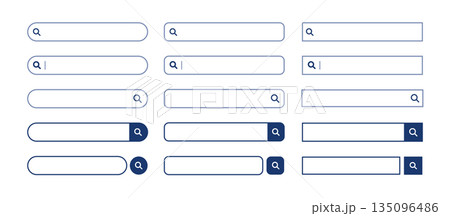 検索窓・検索バーのイラスト素材　セット　Search bar illustration set 135096486