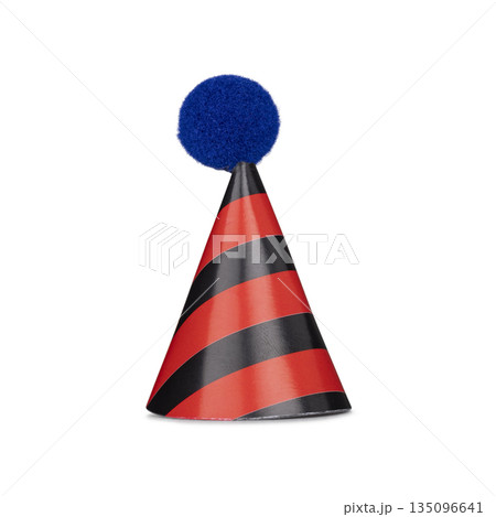 Real photo of party hat on white background Real photo of party hat on white background 135096641