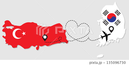 Airplane travel from Turkey to South Korea Airplane travel from Turkey to South Korea 135096730