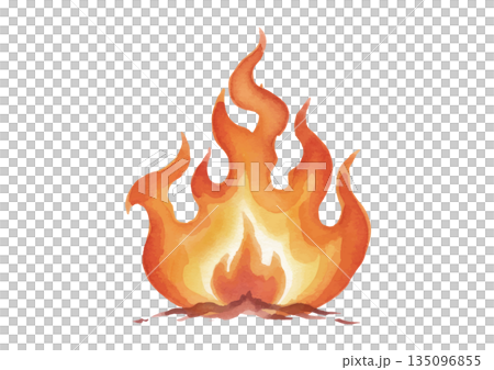 Watercolor style flame illustration 135096855