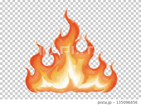 水彩風の炎イラスト 135096856