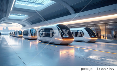 A fast motion blur captures a train speeding past the escalator in a Moscow subway station, highlighting the underground urban transportation and city metro travel way A fast motion blur captures a train speeding past the escalator in a Moscow subway station, highlighting the underground urban transportation and city metro travel way 135097195