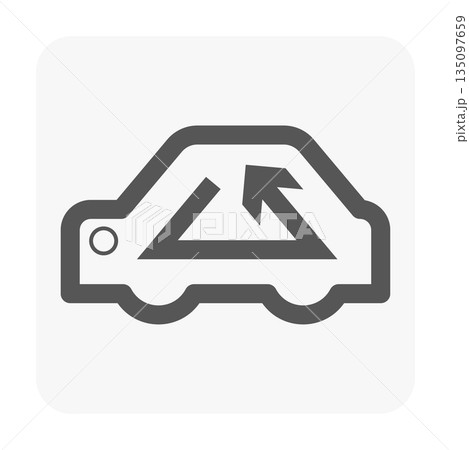 Car with Recirculation Symbol 135097659