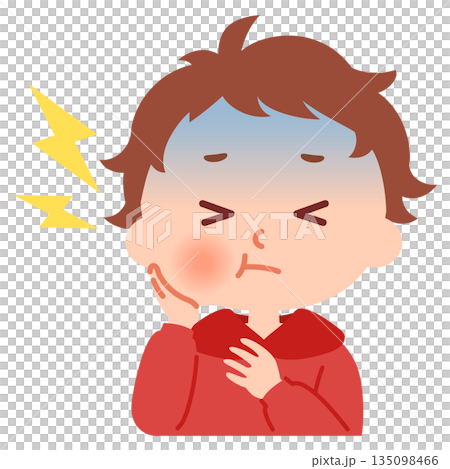 小學男孩患蛀牙 135098466