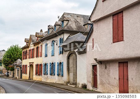 Street scene in the historic, scenic village of Campan in Haute-Pyrenees in France Street scene in the historic, scenic village of Campan in Haute-Pyrenees in France 135098503