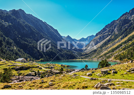 Lac de Gaube, Gaube Lake is a lake in the French Pyrenees, near the town of Cauterets in France Lac de Gaube, Gaube Lake is a lake in the French Pyrenees, near the town of Cauterets in France 135098512