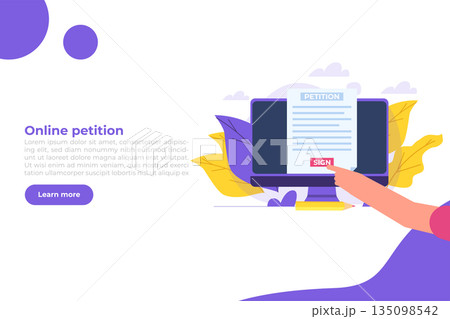 An appeal document or form. Petition online concept. Vector illustration 135098542