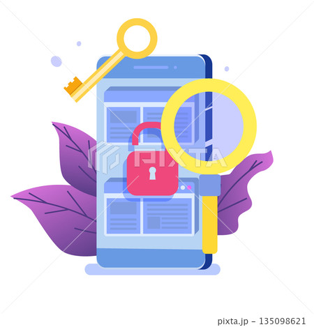 Vulnerability Bug Image Vulnerability and bugs search, finding malware...のイラスト素材 [135098621 ...