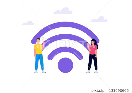 WiFi Connection concept. Remote connected devices. Vector illustration. 135098666