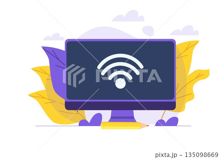 WiFi Connection concept. Remote connected devices. Vector illustration. 135098669