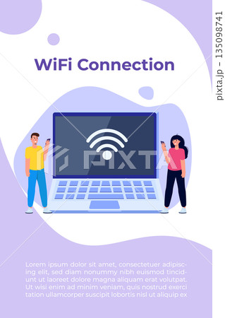 WiFi Connection concept. Remote connected devices. Vector illustration. 135098741