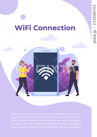 WiFi Connection concept. Remote connected devices. Vector illustration. 135098743
