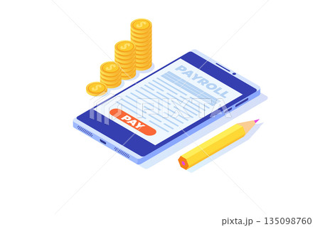 Invoice paper, payroll, salary payment concept. Vector illustration 135098760