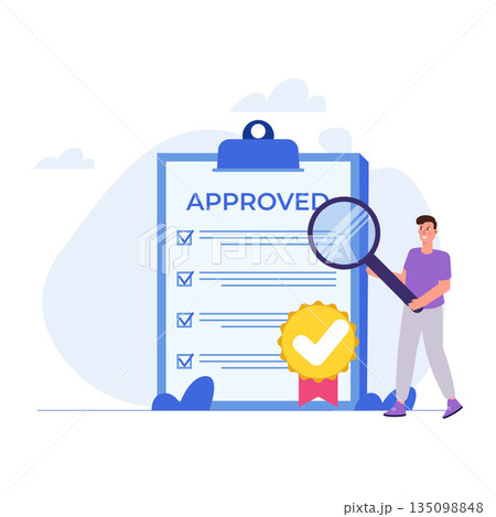 Product quality control concept. Vector illustration. Product quality control concept. Vector illustration. 135098848