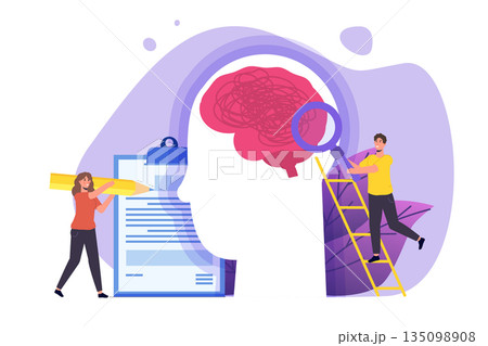 Psychological counseling assistance service concept. Vector illustration 135098908