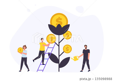 Revenue increase, money tree, high budget...のイラスト素材 [135098988] - PIXTA